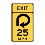 W13-6 Exit Advisory Speed with Reverse Curve Sign