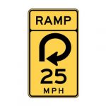 W13-7 270-Degree Loop Ramp Advisory Sign