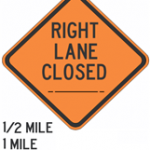 W20-5 Lane Closed Sign